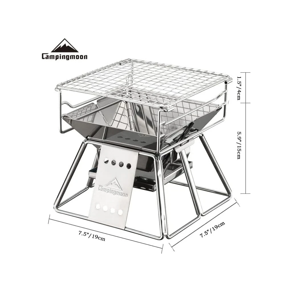 Campingmoon Opvouwbare houtskool BBQ X-MINI Grill