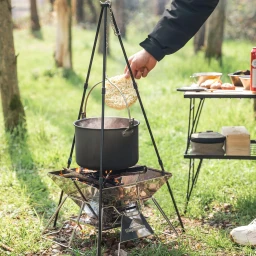 Campingmoon Opvouwbare BBQ Driepoot met draagtas 80cm voor Vuurschalen - Compact Ontwerp Eenvoudige Montage