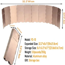 Campingmoon Opvouwbaar windscherm 21,8cm hoog met opbergbox