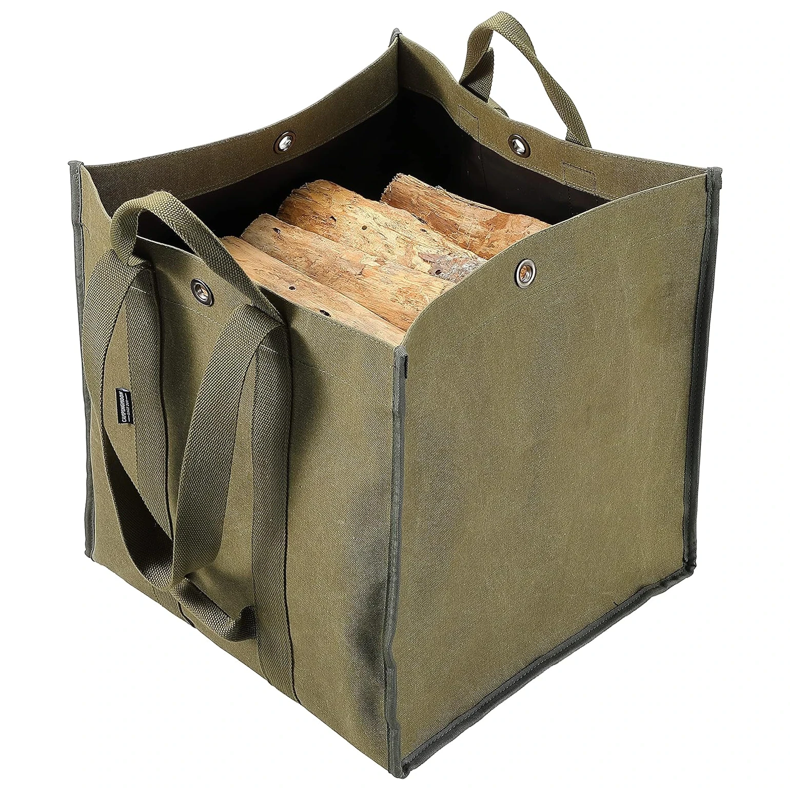 Stevige canvas brandhout tas Campingmoon