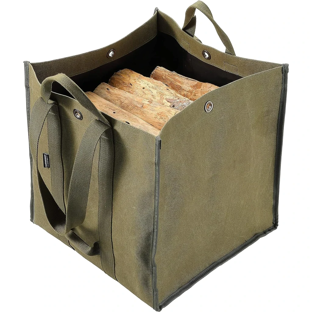 Campingmoon Campingmoon Stevige Tas voor Brandhout - Duurzaam Canvasmateriaal Outdoor Avonturiers