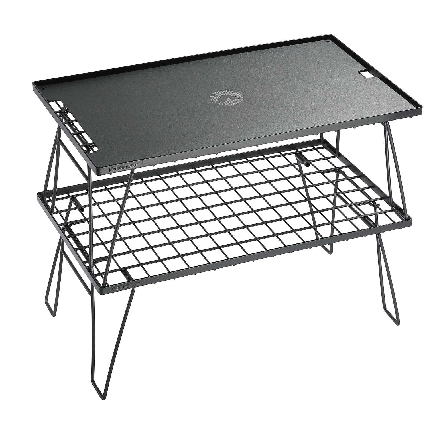 2 Opvouwbare stapelbare tafels met aluminium blad en draagtas Campingmoon