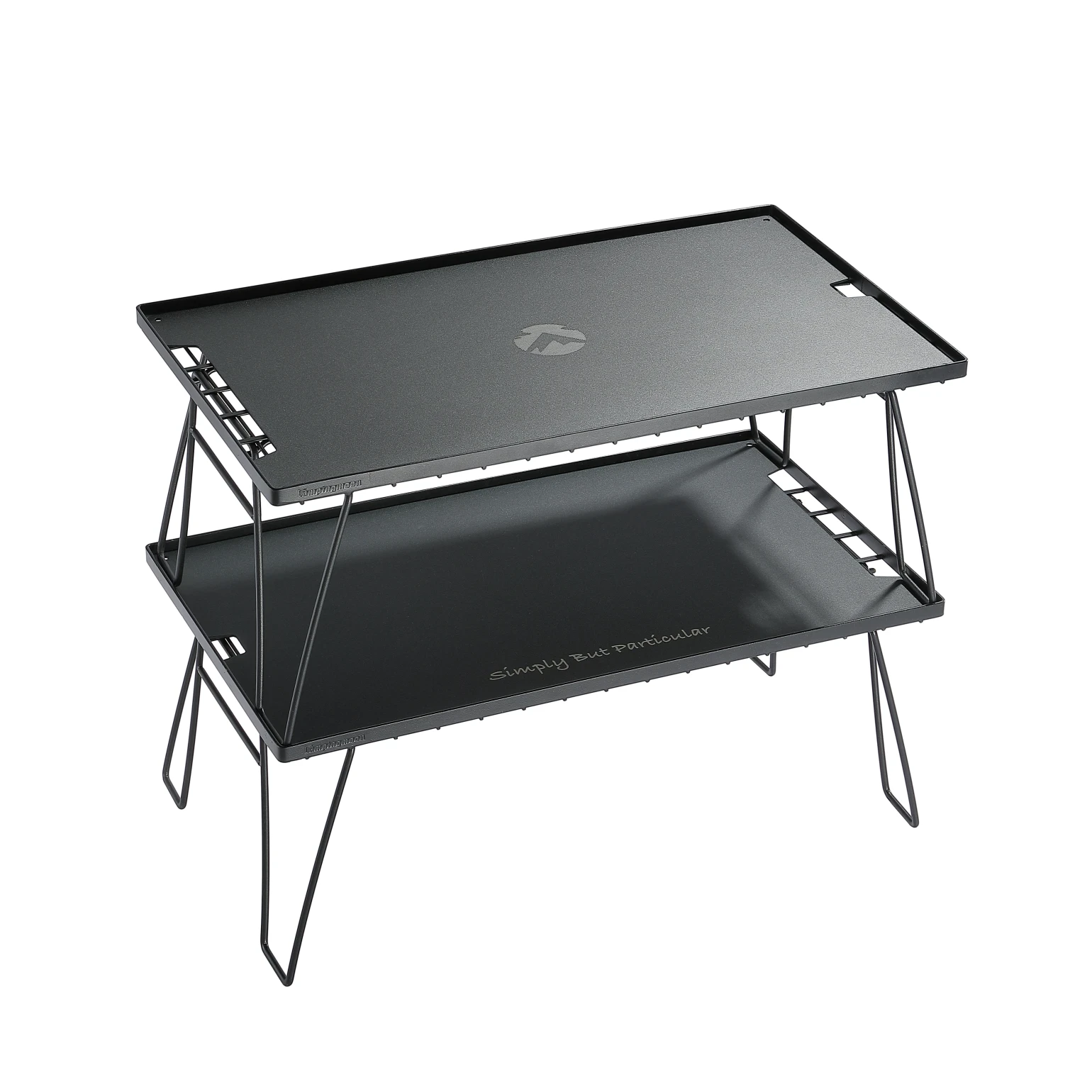2 Opvouwbare stapelbare tafels met 2 aluminium bladen en draagtas Campingmoon