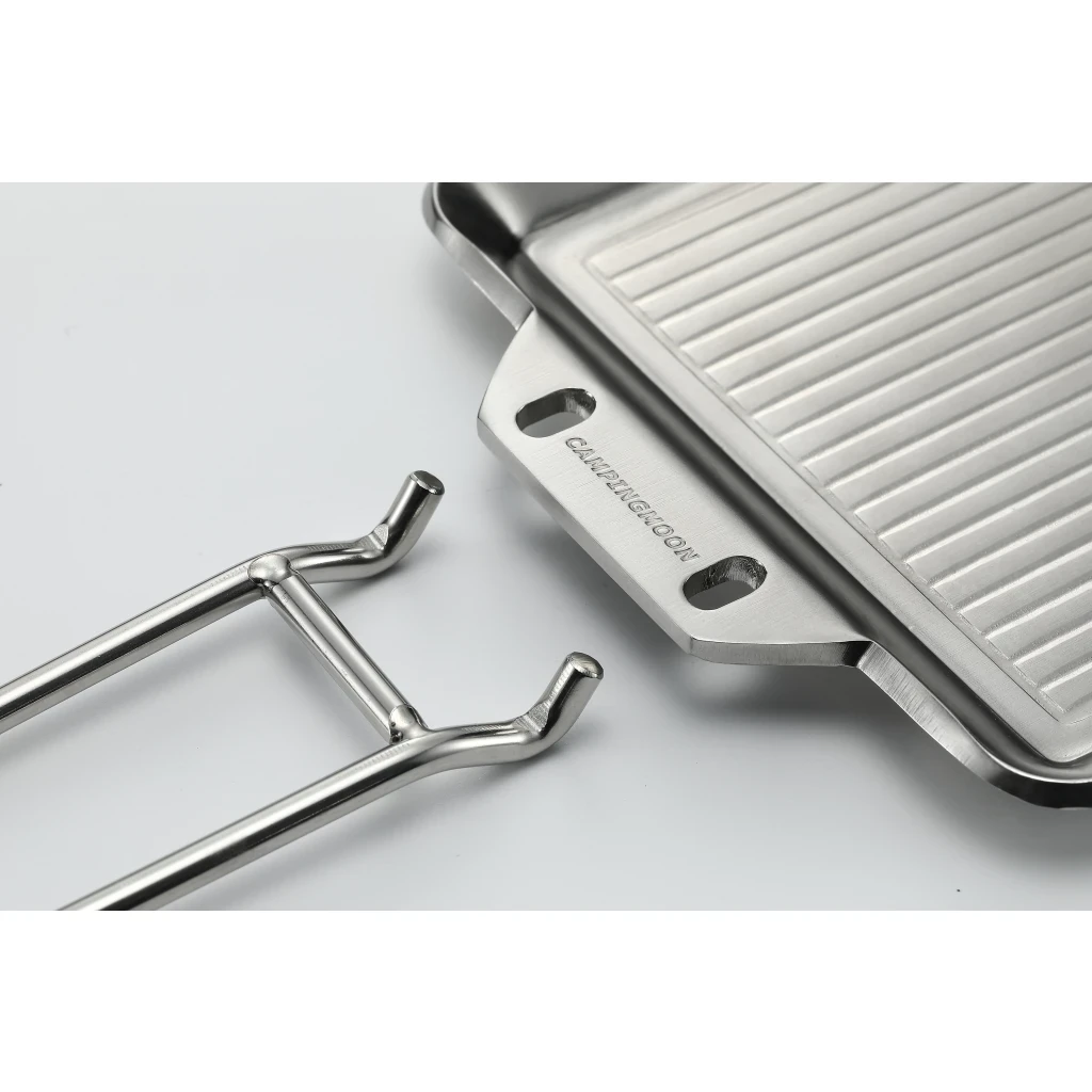 Campingmoon RVS Grillpan met opbergtas