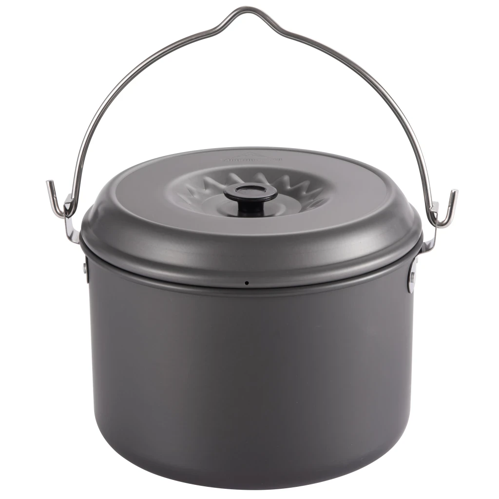 Campingmoon Aluminium lichtgewicht kampvuur kookpot / pan met deksel 4 liter