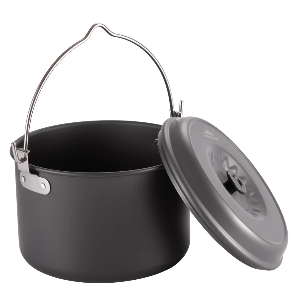 Campingmoon Aluminium lichtgewicht kampvuur kookpot / pan met deksel 4 liter