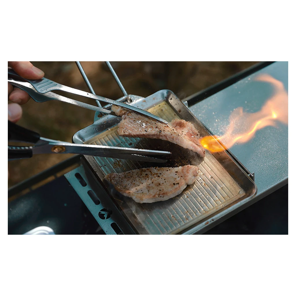 Campingmoon RVS Grillpan met opbergtas