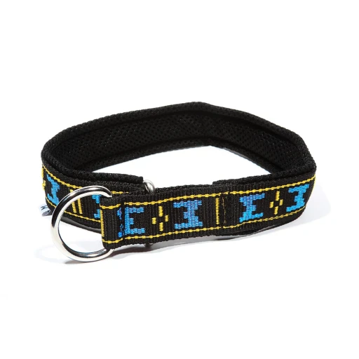 Manmat  Comfort Gevoerde Honden Halsband in Blauw Zwart