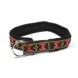 Manmat  Comfort Gevoerde Honden Halsband in Rood Zwart