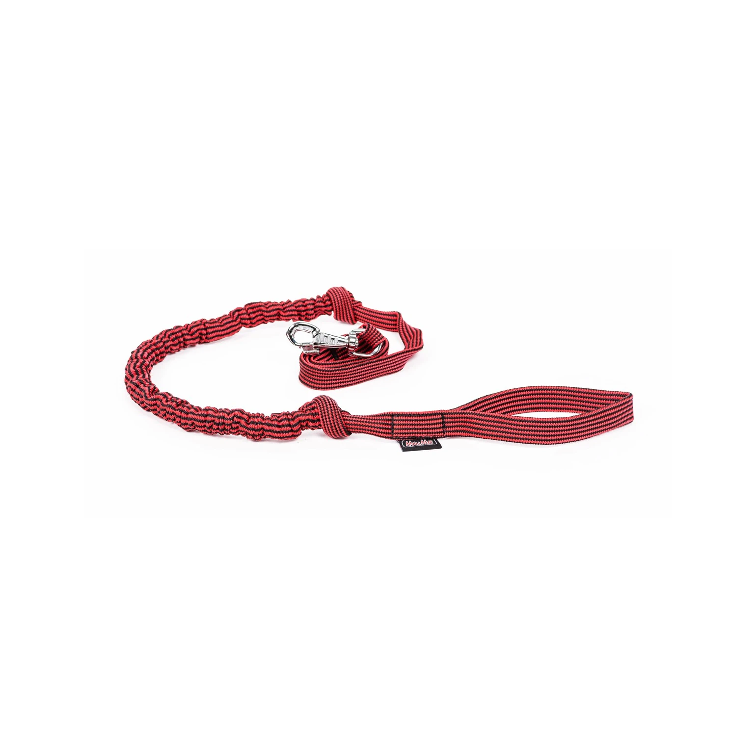 Anti-Schok Hondenriem 175 cm div. kleuren– Zachte Stof, Anti-Schurend, Ideaal voor Korte en Lange Wandelingen 175 cm - rood / zwart Manmat
