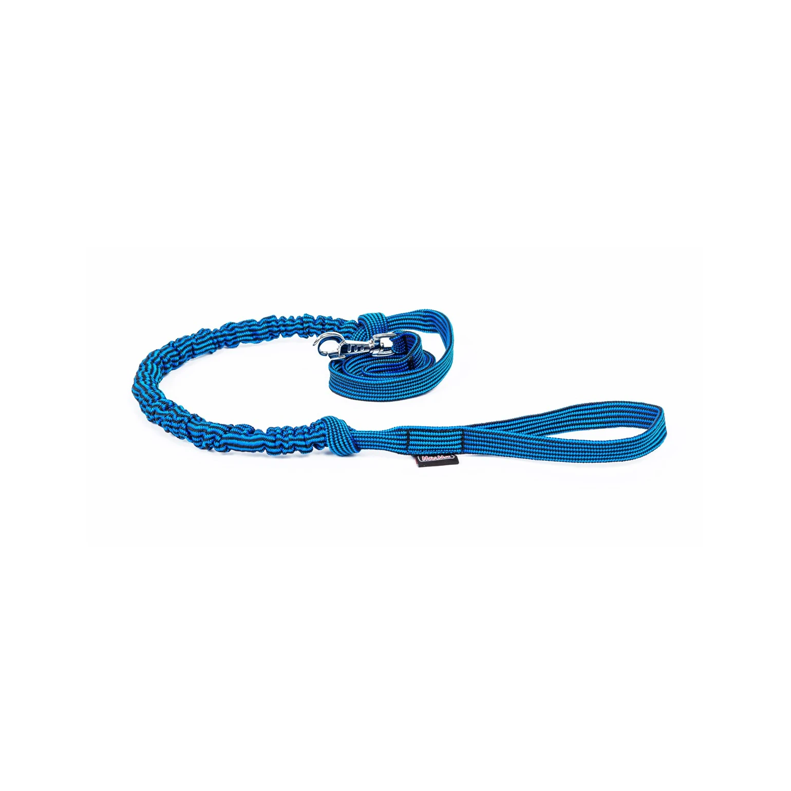 Anti-Schok Hondenriem 175 cm div. kleuren– Zachte Stof, Anti-Schurend, Ideaal voor Korte en Lange Wandelingen 175 cm - blauw / zwart Manmat